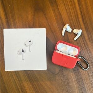 Apple AirPods White and Red Earbud Headphones